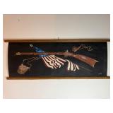 signed Nancy wall hanging decorative American flag