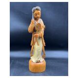 vintage wooden carved Chinese figurine