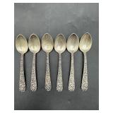 90 grams Sterling Repoussï¿½ S. Kirk & Son spoons