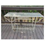 Vintage metal faux bamboo sofa table