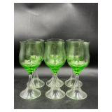 vintage lime-green wine glasses