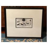 Print- Maasai Hunting scene by artist Heidi Lange