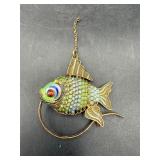 Chinese Enamel / Filigree Articulated Fish Pendant