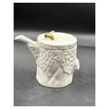 Vintage ceramic honey pot hand painted Portugal