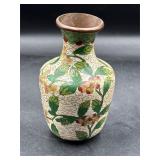 Flawed vintage Chinese cloisonnï¿½ vase