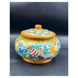 Caltagirone ceramic lidded jar