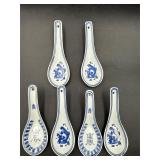 vintage Chinese ceramic soup spoons
