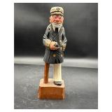 vtg nautical figurine Wooden carved sea captain