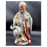 Vtg Chinese Famille Rose God Of Longevity Figurine