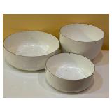 Vintage white enamel bowls