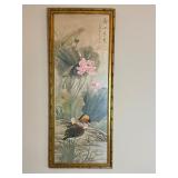 Chinese-style artwork mandarin ducks lotus flowers