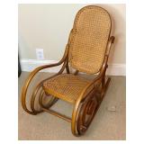 Childï¿½s Thonet style rocking chair bentwood cane