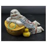 vintage Chinese carved Laughing Buddha statue