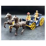 Cast Iron Horse Drawn Cart with 2 Passengers