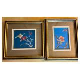 Framed silk embroidery