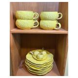 Vintage SECLA Portugal yellow cabbage leaf design