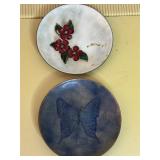 Vintage enamel over copper small plates