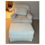 Stained chair and ottoman