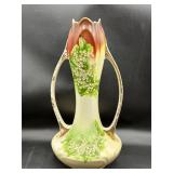15ï¿½ vintage double handled hand painted vase