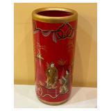 18ï¿½ Vintage Japanese umbrella stand red & gold