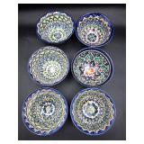 Vintage hand-painted ceramic piyala tea bowls