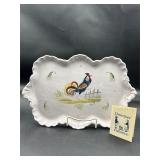 VINTAGE HB HENRIOT QUIMPER Pottery Rooster Plate
