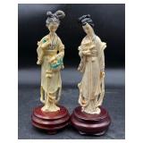 CARVED CHINESE FEMALE FIGURES