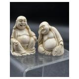 vintage Smiling Buddha figurines