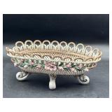 Flawed! Vintage Capodimonte woven basket