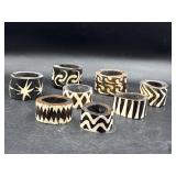 Vtg Bone napkin rings handmade in Kenya