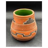 Vintage Leopoldo de Mexico Folk Art Pottery Vase