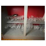 Large lot of assorted glass ware bar ware