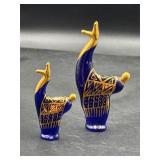PERUVIAN BLUE GLASS ALPACA FIGURINE VINTAGE