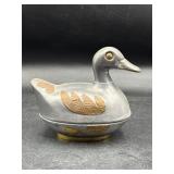 vintage lidded trinket dish shaped like a duck