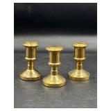 2 3/4ï¿½ set of 3 brass candle holders
