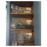 Glassware kitchen wares cabinet lot