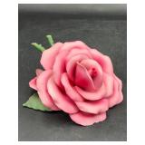 vintage Capodimonte porcelain pink rose figurine
