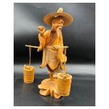 vintage Asian hand-carved wood figure