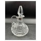 Vintage Cut Glass Vinegar Cruet With Stopper