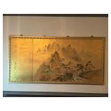 36x72ï¿½ Japanese 4 Panel Screen Mountain Village