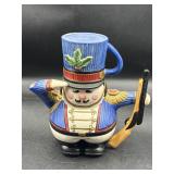 Chipped Fitz & Floyd Nutcracker teapot