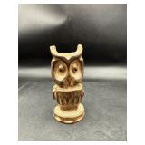 wood-carved owl figurine folk art C.M. Copeland