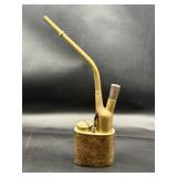 Vintage Chinese Brass Etched Water Smoking Pipe