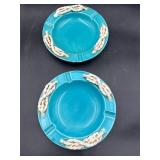 Italian turquoise blue ashtrays