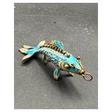 vintage articulated koi fish pendant