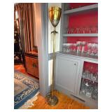 Untested mcm vintage brass torchiere floor lamp