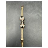 BLACK ENAMEL RHINESTONE DOUBLE PANTHER Bracelet