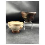 Signed pottery bowls (stand not included)