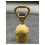 vintage solid brass bell bottle opener