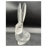 Vintage rabbit art glass ashtray